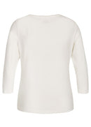 3/4 Sleeve Round Neck T-shirt - Natural
