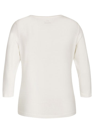 3/4 Sleeve Round Neck T-shirt - Natural