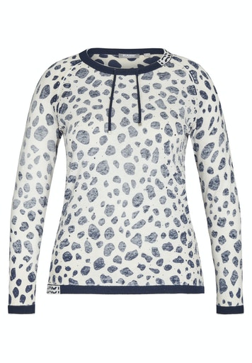 Atlanta Round Neck Print Jumper - Vanilla