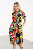 Daisy Shirt Dress - Black