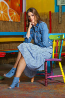 Amilia Dress - Sky Polkadot