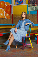 Amilia Dress - Sky Polkadot