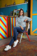 Gloria Shirt - Mint Geometric