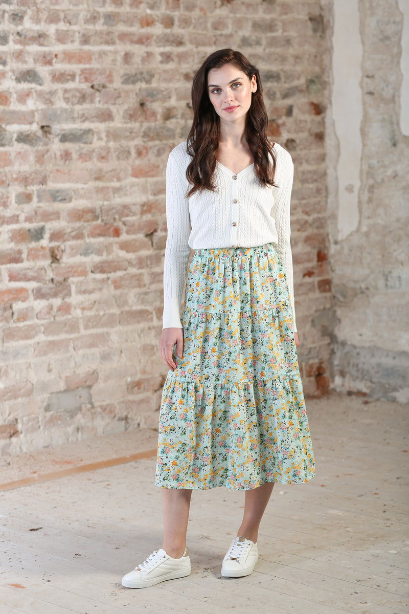 May Skirt - Mint Floral