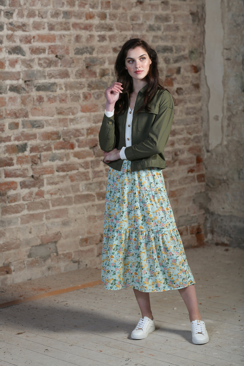 May Skirt - Mint Floral