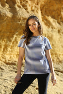 Renew Sai Stripe T-Shirt - Denim