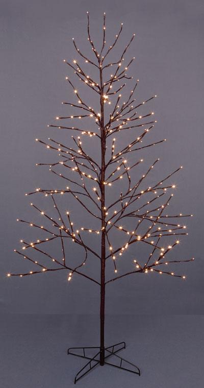 4 Foot Brown Twig Tree 128 LED Warm White
