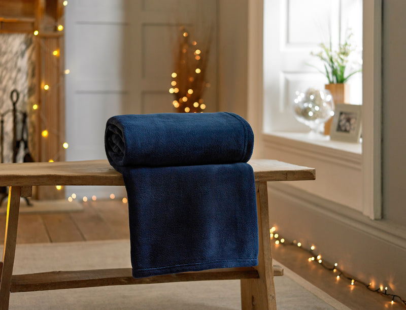 Snuggle Touch Throw 200x240cm - Navy