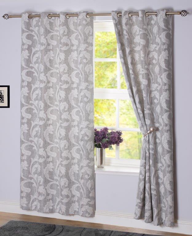 Rochelle Readymade Eyelet Curtains - Silver