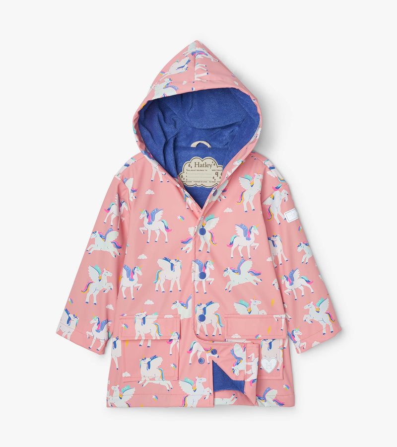 Magical Pegasus Colour Raincoat - Geranium Pink