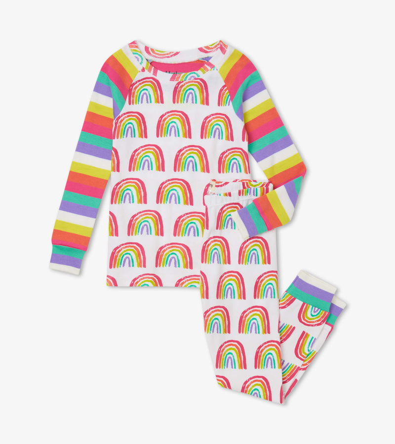 Pretty Rainbows Raglan Pyjama Set - White