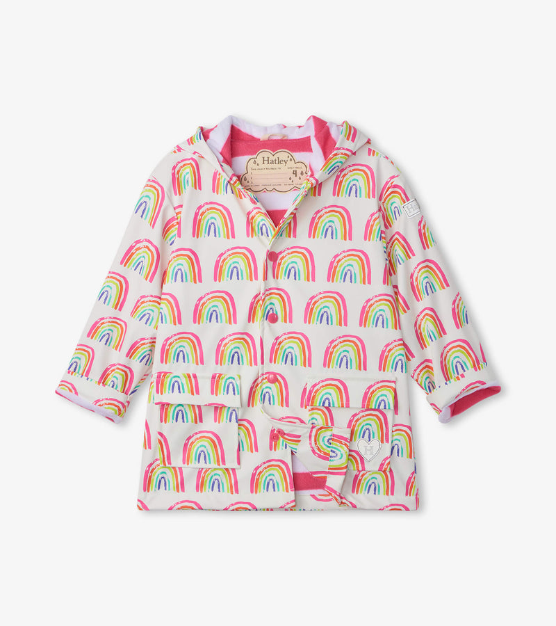 Pretty Rainbows Raincoat - White