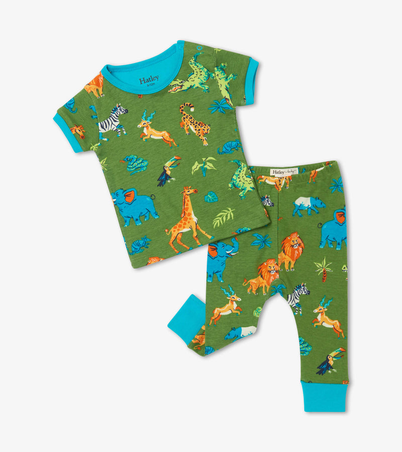 Safari Adventure Short Sleeve Pyjama Set - Jade Green