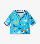 Prehistoric Dinos Colour Changing Raincoat - Milky Blue