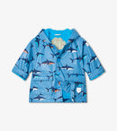 Swimming Sharks Colour Changing Raincoat - Blue Shadow