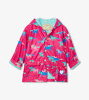 Frolicking Unicorns Colour Changing Raincoat - Pink Yarrow