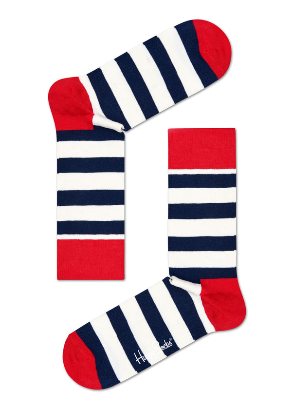 Stripe Sock - Navy/cream/red