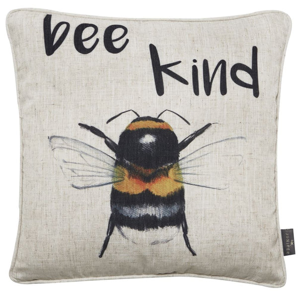 Faux Linen Bee Kind Cushion