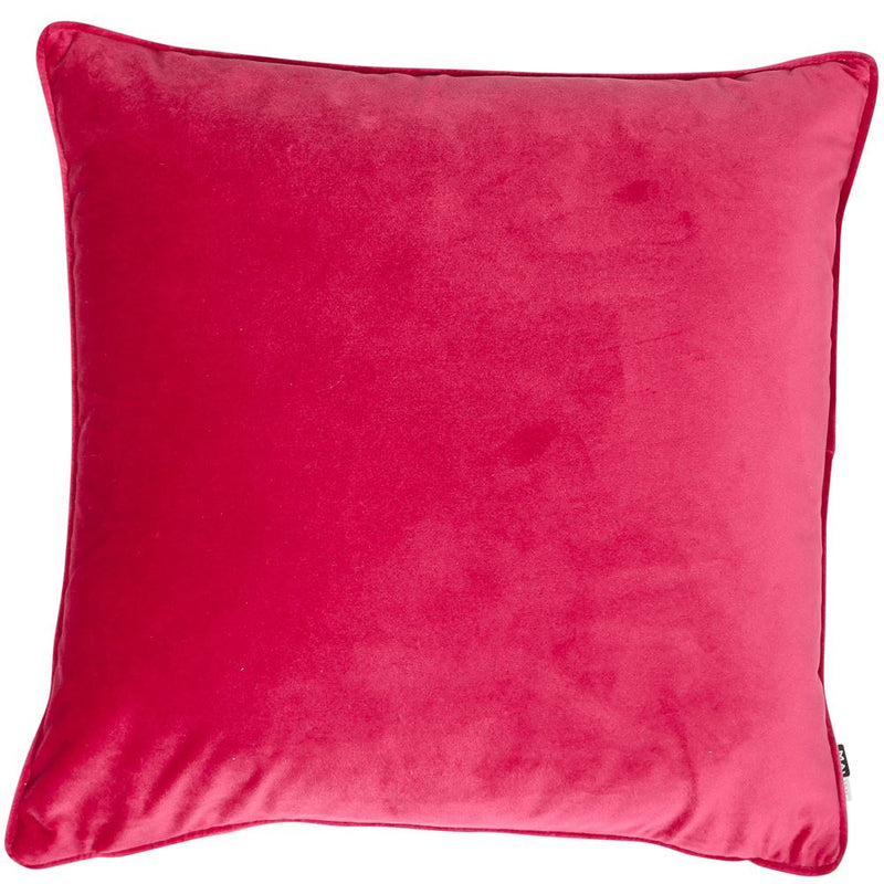 Velvet Piped Cushion Fuschia