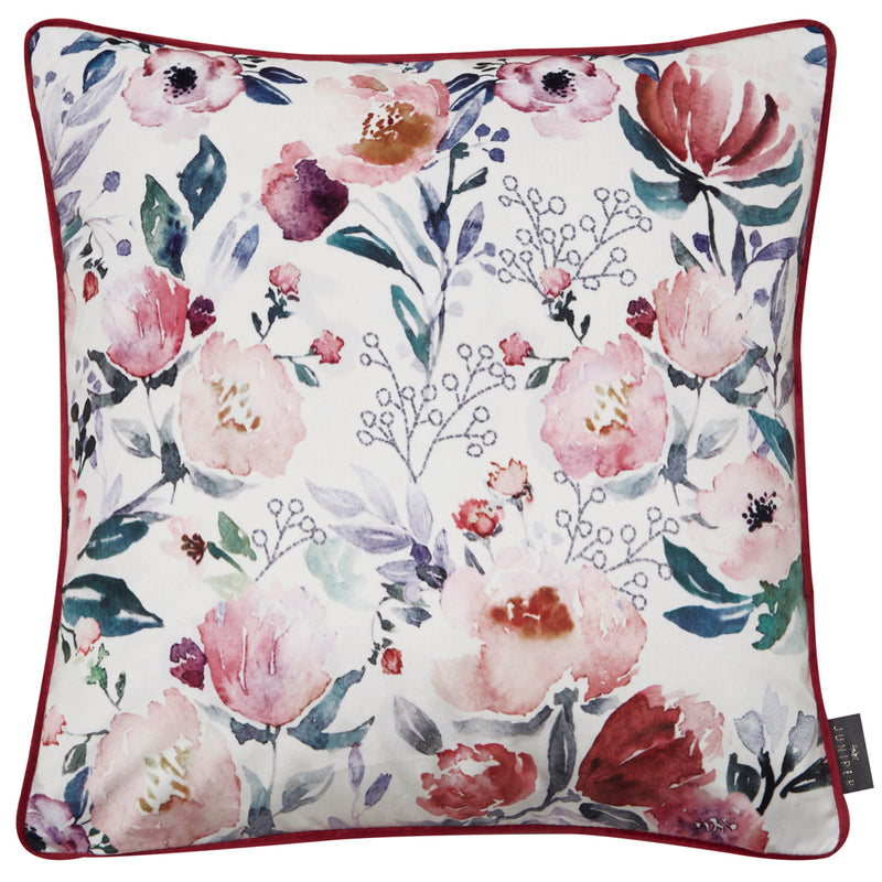 Velvet All Over Flowers Cushion