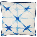 Faux Linen Shibori Style Blue Cushion