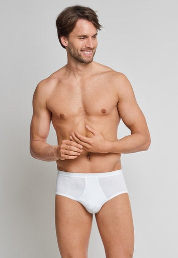 Mesh Ribbed Sports Brief - White