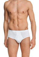 Mesh Ribbed Sports Brief - White