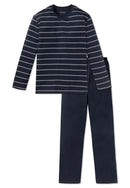 Long Striped Pyjama - Navy