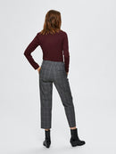 Emilo Crop Check Trouser - Medium Grey Melange