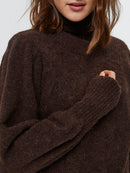 Inna O Neck Knit - Coffee Bean Melange