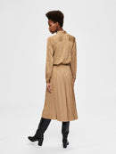 Moni Midi Pleated Skirt - Tigers Eye