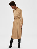 Moni Midi Pleated Skirt - Tigers Eye