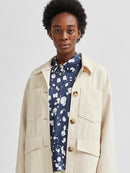 Minnie Short Sleeve Print - Dark Sapphire