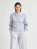 Julia Patterned Round Neck Jumper - Arctic Ice