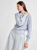 Julia Patterned Round Neck Jumper - Arctic Ice