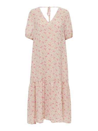 Sina Midi Print Dress - Sandshell