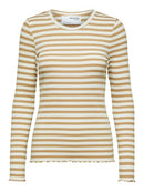 Long Sleeve Stripe T-shirt - Tannin/snow White