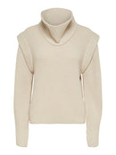 Natalie High Neck Poloneck - Sandshell Melange