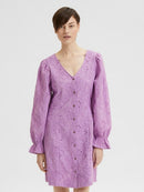 Nally Short Broderie Dress - African Violet