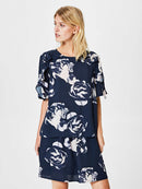 Frill Short Sleeve Blouse - Dark Sapphire
