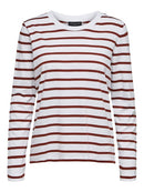 Standard Long Sleeve Stripe T-shirt - Smoked Paprika/white Stripes