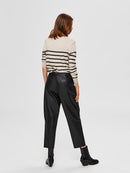 Inka Cashmere Stripe Knit - Birch Melange/black Stripe