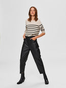 Inka Cashmere Stripe Knit - Birch Melange/black Stripe