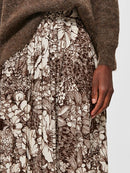 Zuri Midi Plissé Skirt - Sandshell Aop