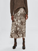 Zuri Midi Plissé Skirt - Sandshell Aop