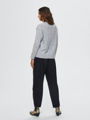 Lulu V-Neck Knit - Light Grey Melange