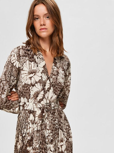 Zuri Florenta Ankle Dress - Sandshell Aop