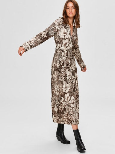 Zuri Florenta Ankle Dress - Sandshell Aop