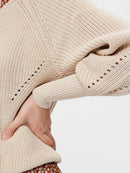 Emmy V Neck Jumper - Sandshell