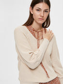 Emmy V Neck Jumper - Sandshell